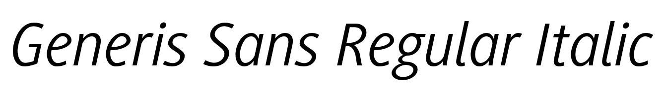Generis Sans Regular Italic